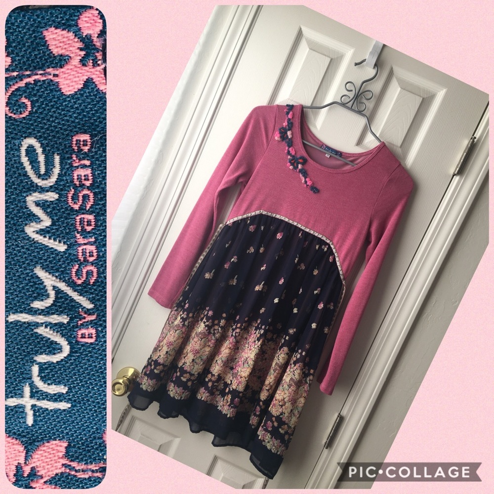 Truly Me EUC Floral long sleeve empire waist Dress
